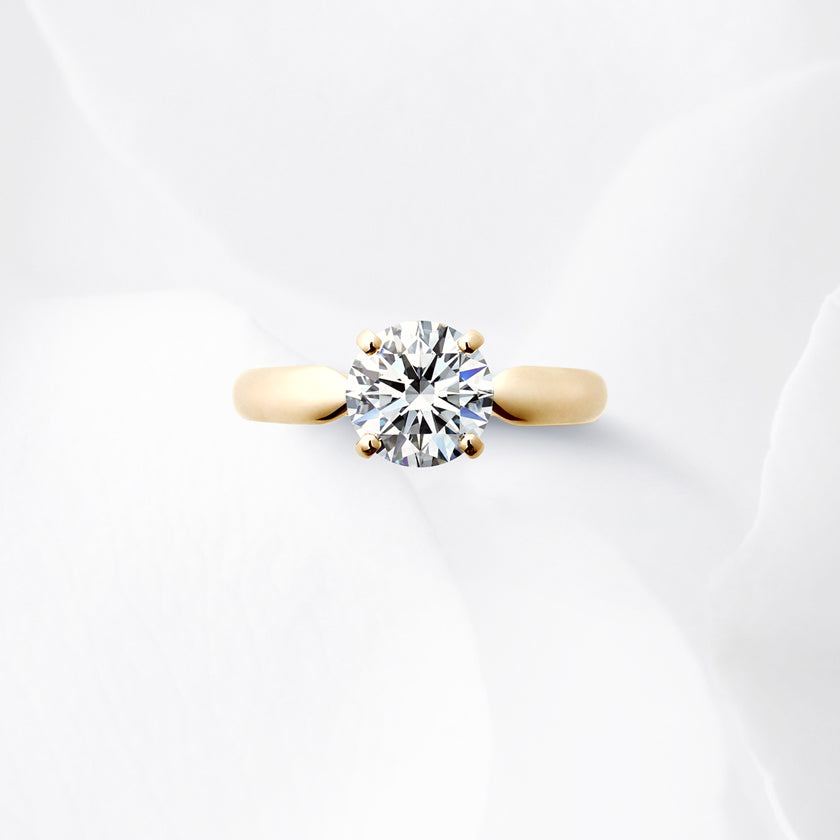 Shown with a 1.55 ct sample diamond.