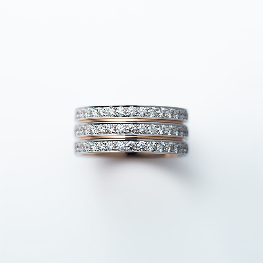 Diamond carat weight varies depending on order details.<br>This ring design is wider than others and may fit tighter. Some customers prefer a size that is 0.5 or 1.0 larger than other designs.